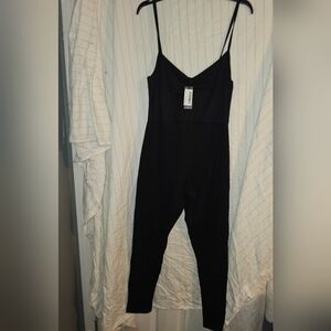 PrettyLittleThing Black Spaghetti Strap Jumpsuit